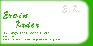 ervin kader business card